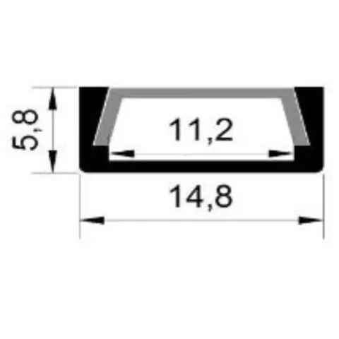 1506 - LED Aluminium Surface Channel - 2m