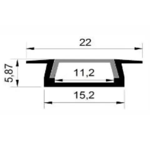 2206 - LED Aluminium Rebate Channel - 2m