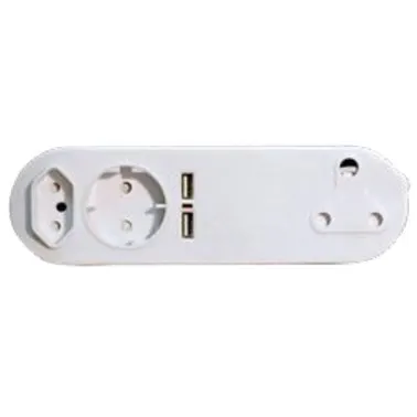 Selectrix - 1X Flat + 1x Schuko 16A + 2X USB 2.1A + 1x 3pin 16A Adaptor - (SC 602)
