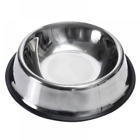 Non-Slip Stainless Steel Pet Bowl - L - 19.5 x 25.5 x 5.4 cm