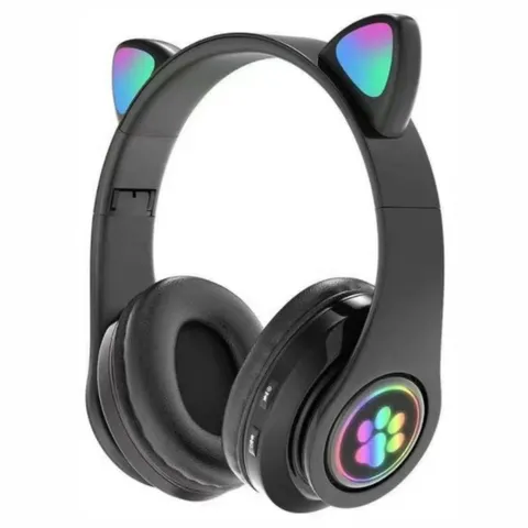 Kids Cat Ear Bluetooth Wireless Headphones - Click to Choose - Black