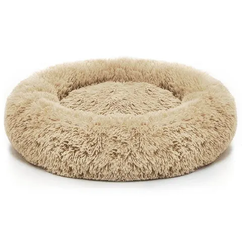 Plush Pet Bed - S - 50cm / Khaki