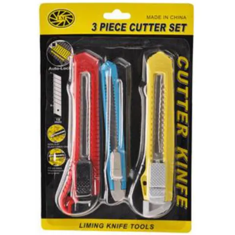 Knife - 18mm + 9mm Snap Off-blade - 3 piece blister