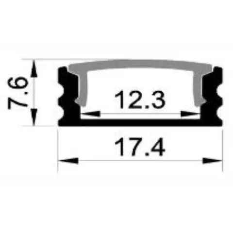 1707 - LED Aluminium Surface Channel - 2m - Opal