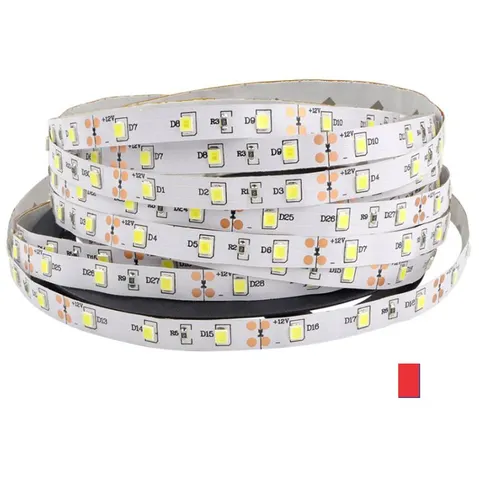 2835 - 12V - Non Waterproof - LED Striplight - 5m - Click to Choose - Red / 60 LEDs/m